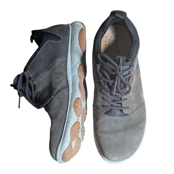 Geox Respira Mens 8 Brown Suede Leather Net Walking Sneakers Gorp